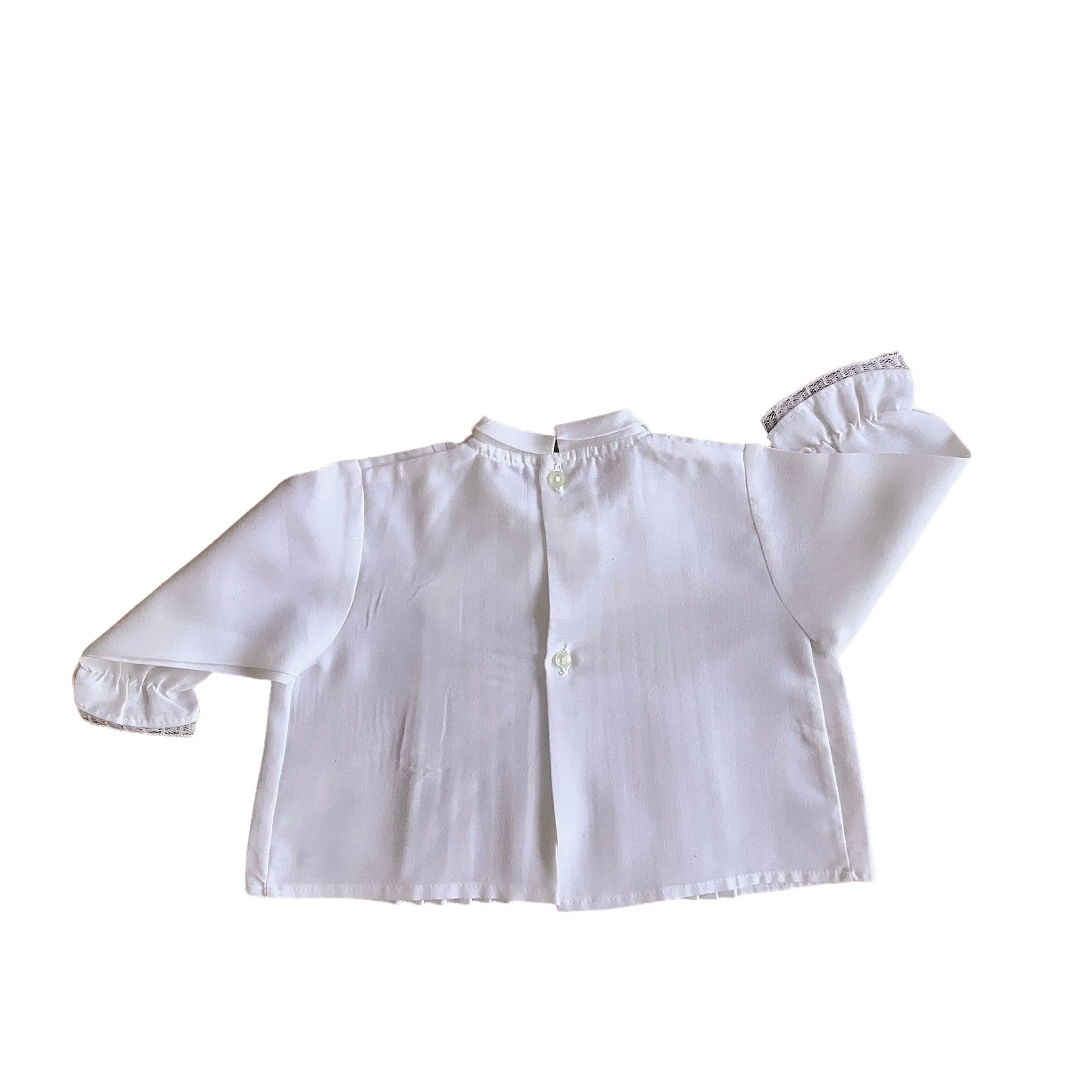 1960s White Pleated Baby  Shirt / 3-6 Months