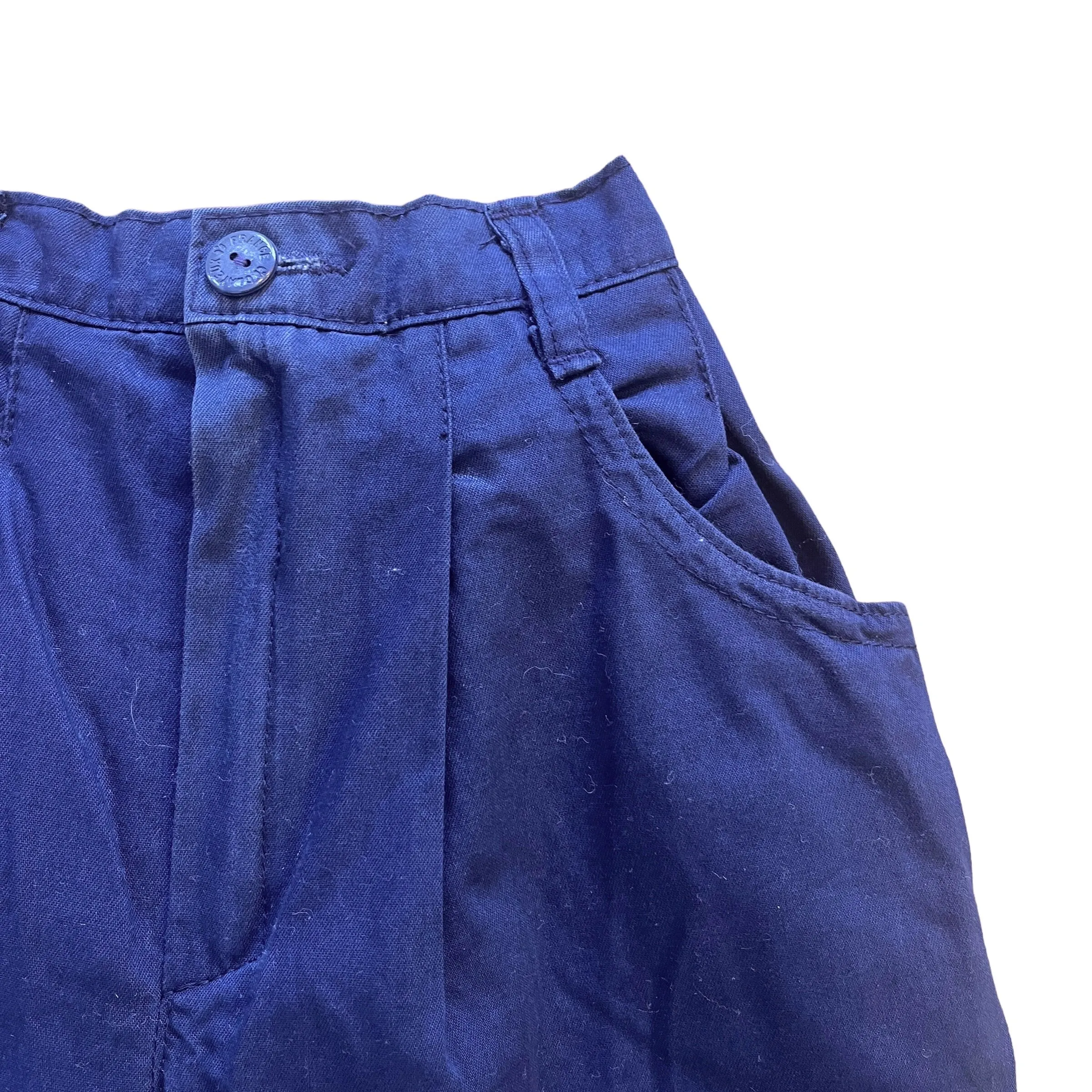 1970's High Waist Navy Trousers / 3-4Y