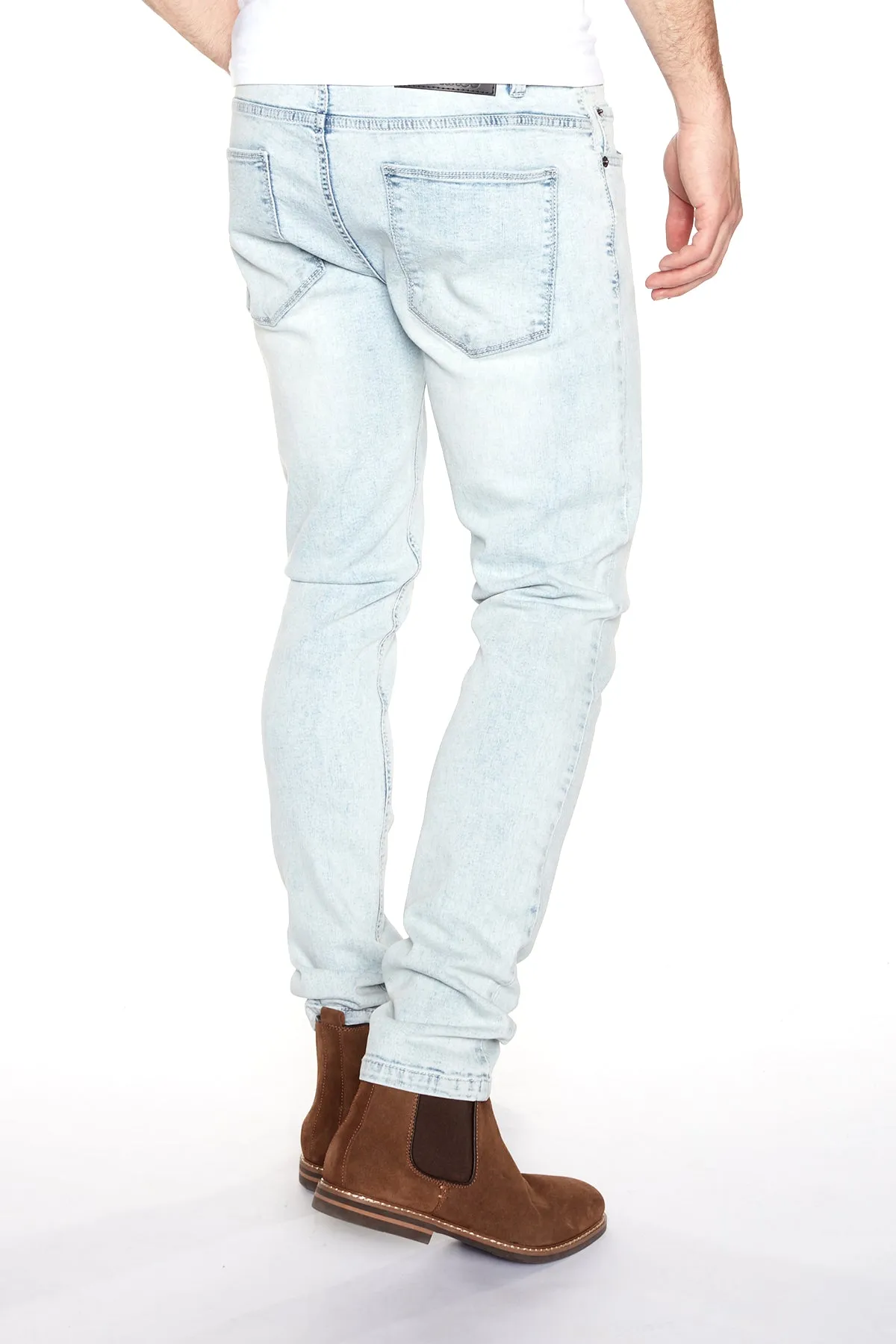 5 Pocket Slim Fit Jeans - Light Indigo Acid Wash