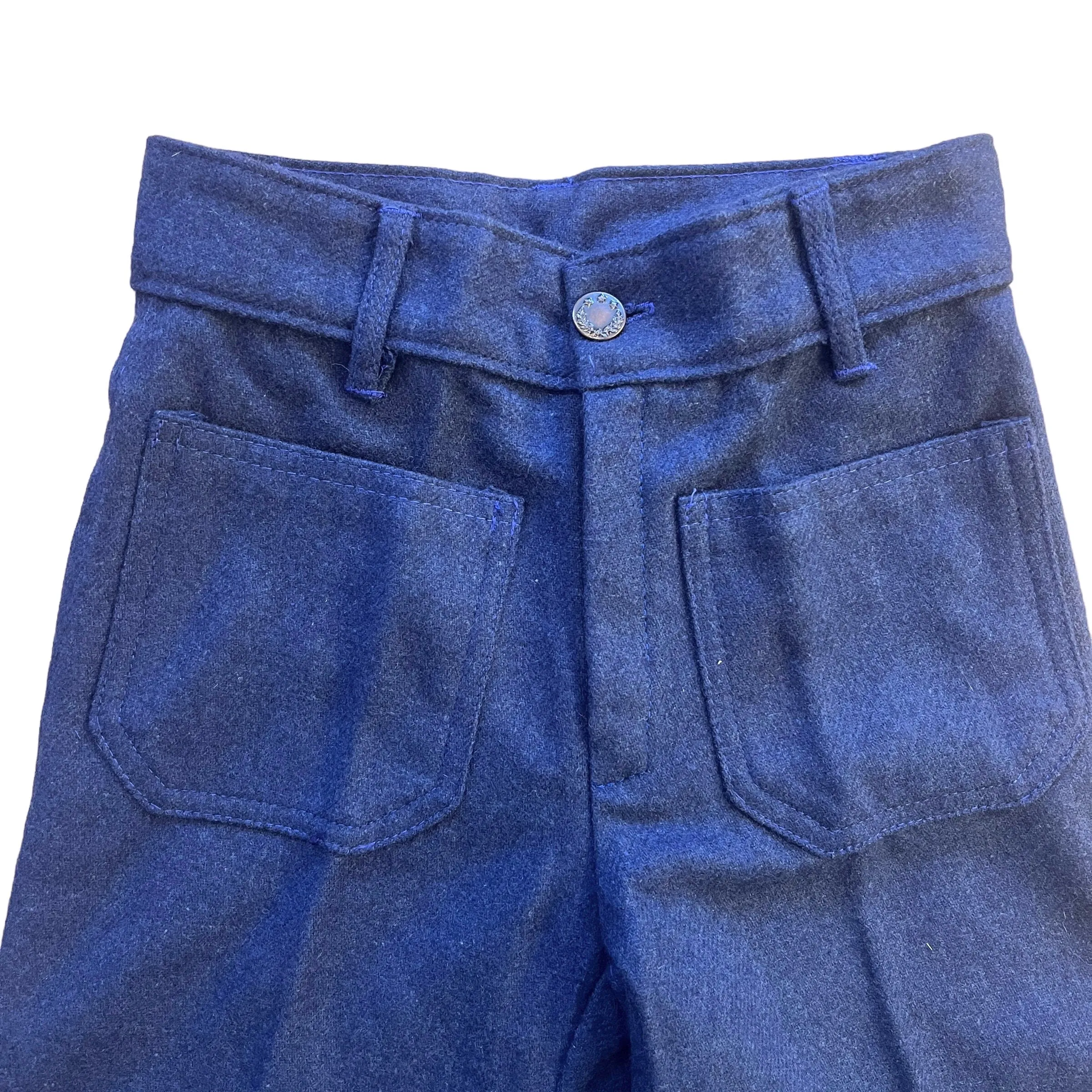 60s Navy Wide Leg Trousers /  6-8Y