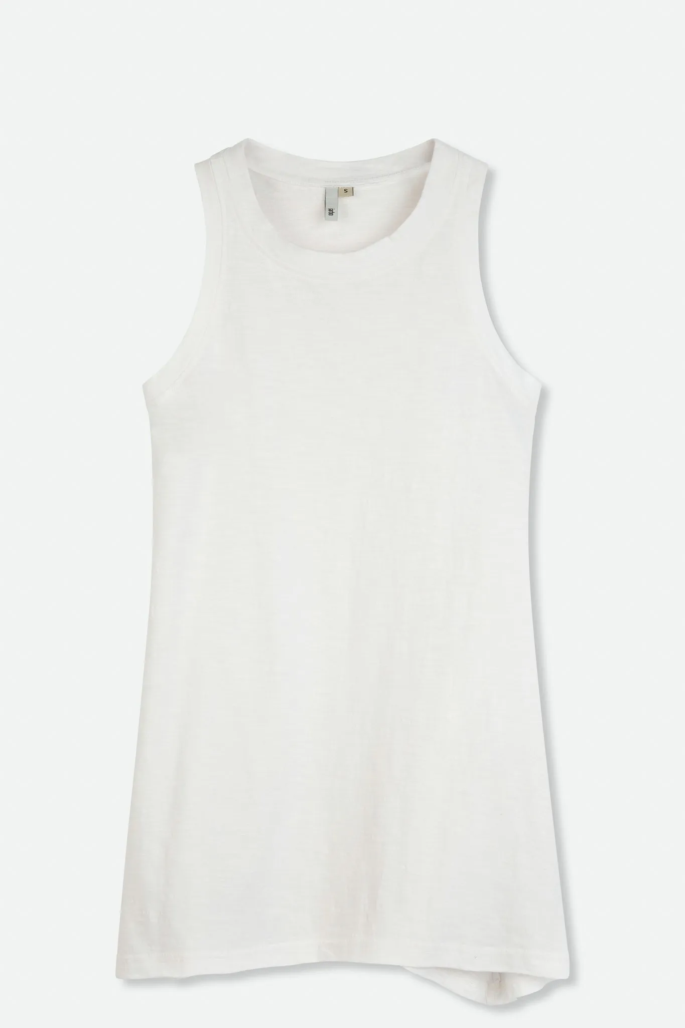 A-LINE SLEEVELESS CREW IN SLUB COTTON