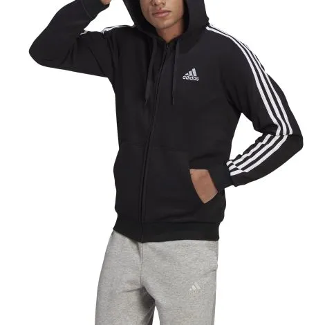 Stylish Black and White adidas Essentials Fleece Full-Zip Hoodies