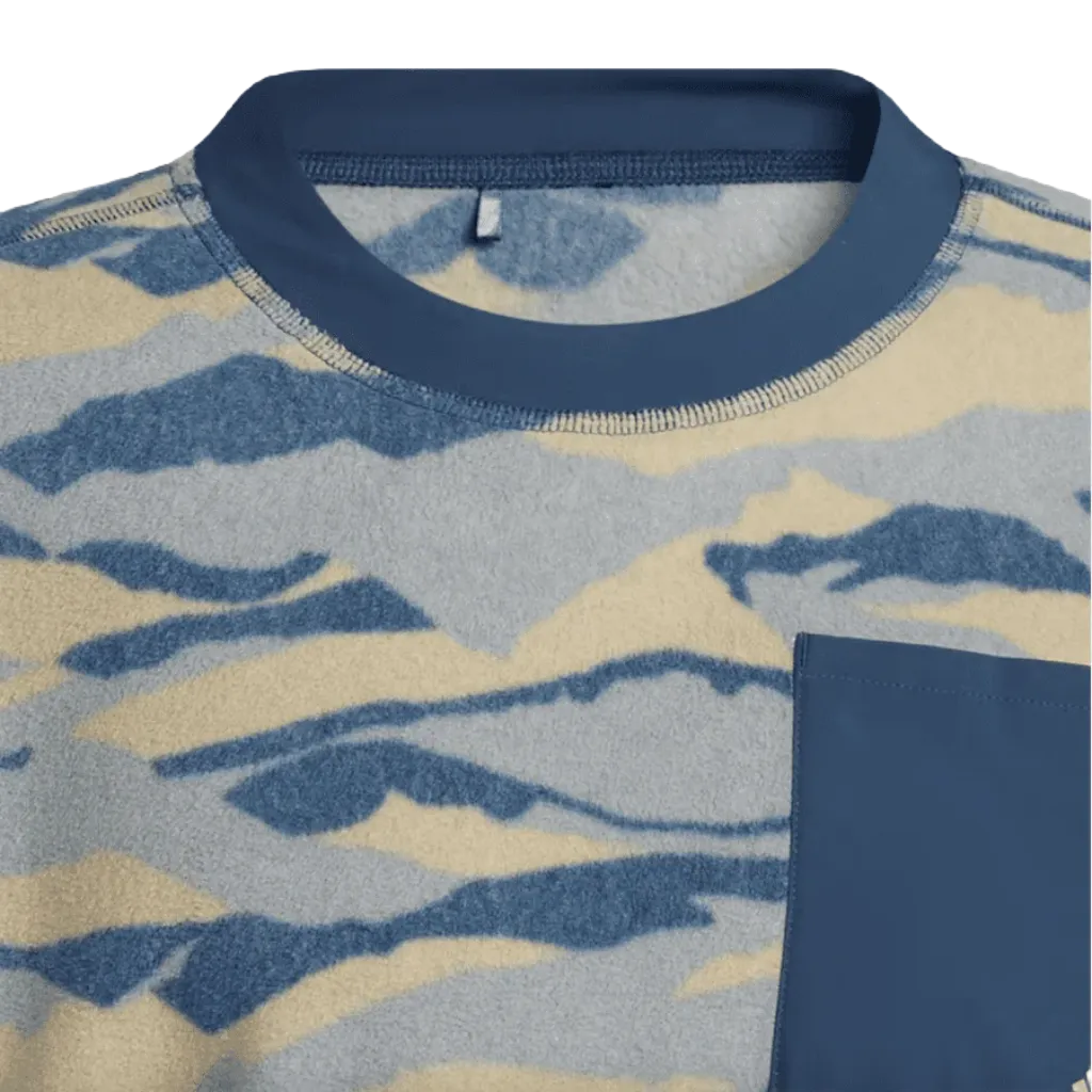 Adidas Texture-Print Crew Sweatshirt - Blue