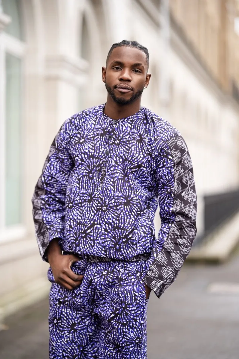 African Shirt in Chilled Purple