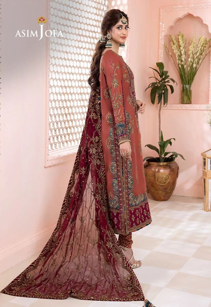 AJCC-01 DESIGNERS STITCHED EMBROIDERED RAW SILK 3 PCS