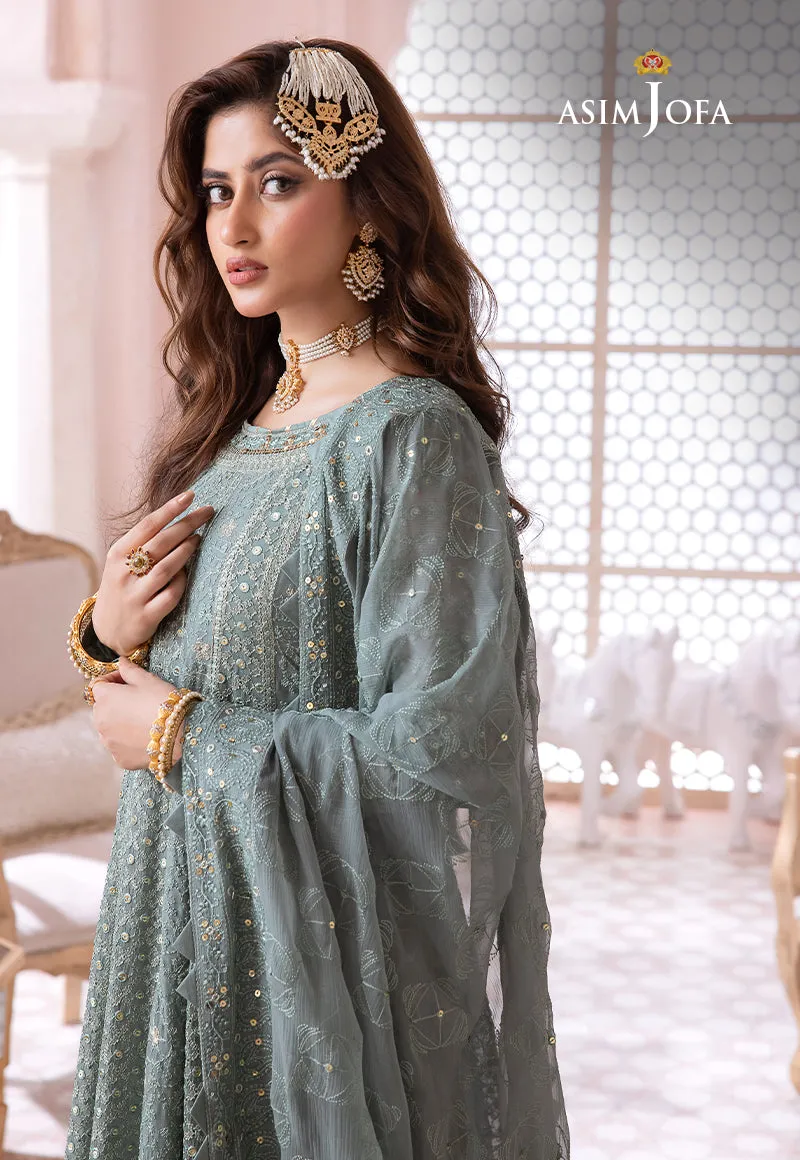 AJCC-07 DESIGNERS STITCHED EMBROIDERED CHIFFON 3 PCS