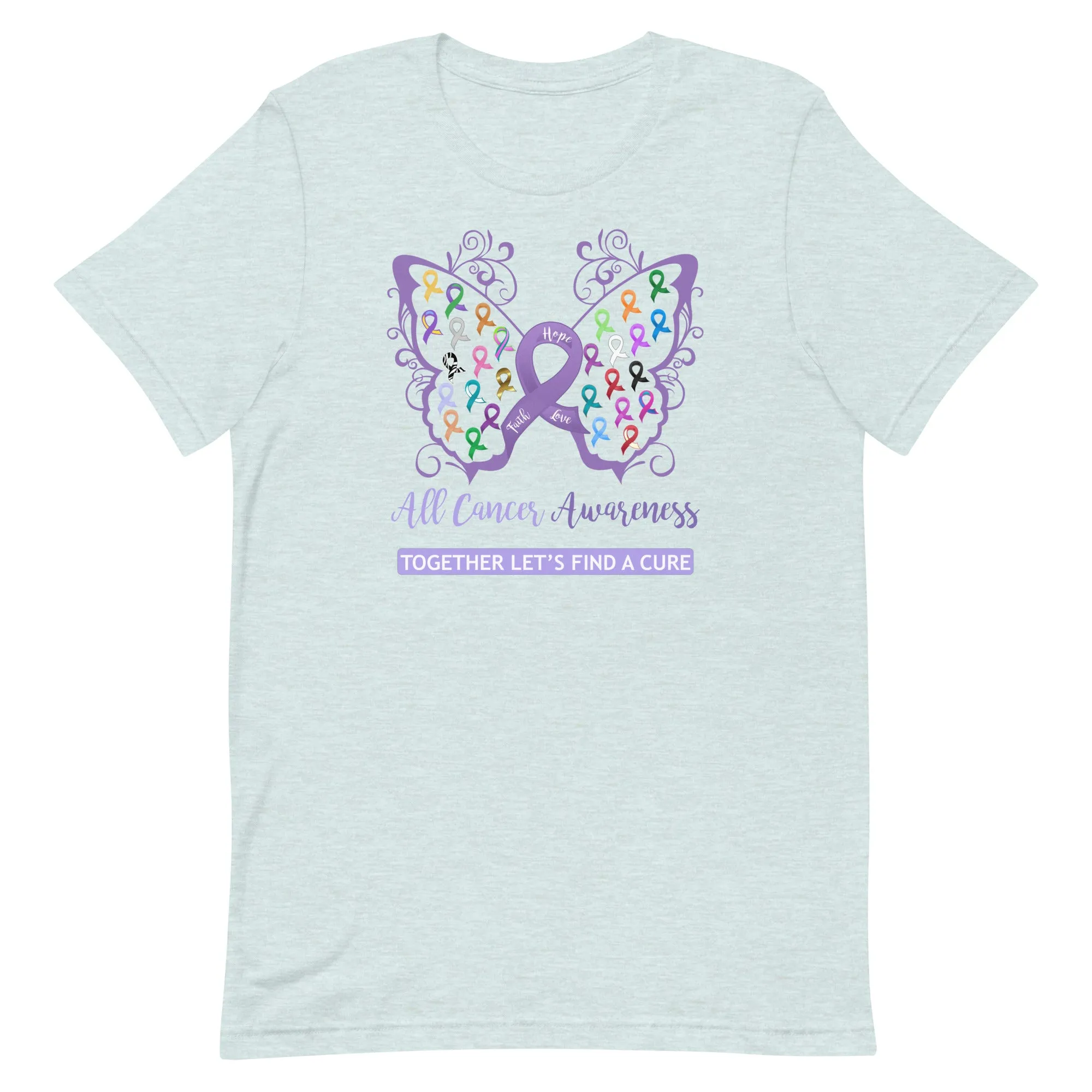 All Cancer Awareness Filigree Butterfly T-Shirt - Several Colors Available