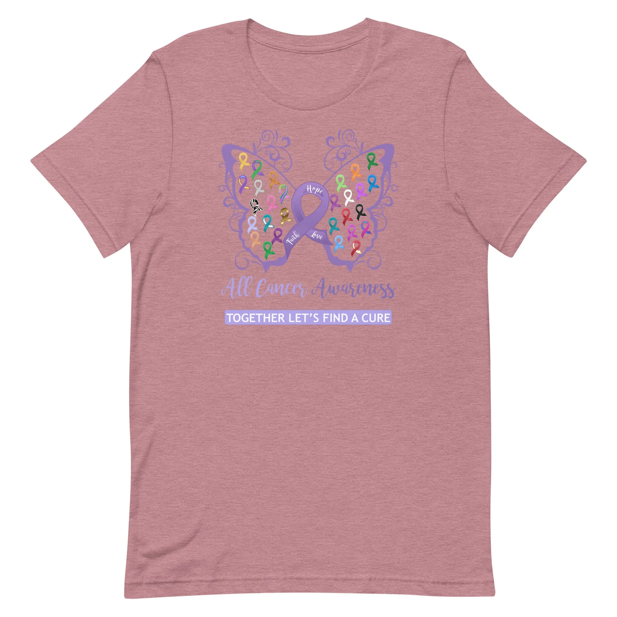 All Cancer Awareness Filigree Butterfly T-Shirt - Several Colors Available