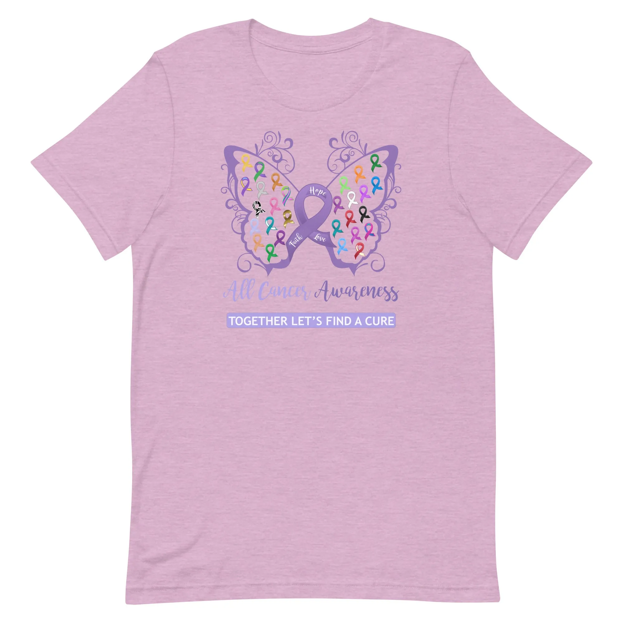 All Cancer Awareness Filigree Butterfly T-Shirt - Several Colors Available