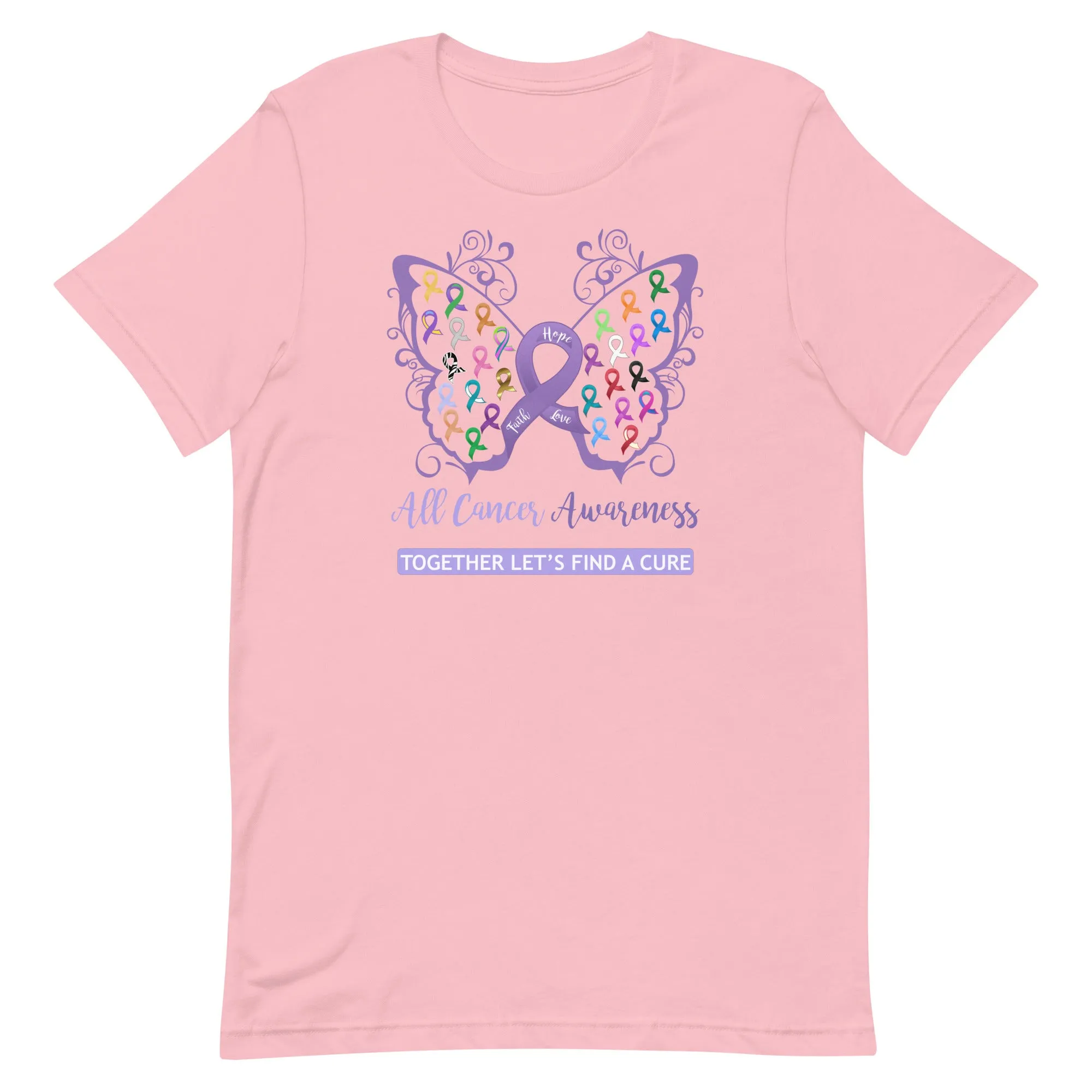 All Cancer Awareness Filigree Butterfly T-Shirt - Several Colors Available