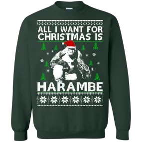 All I Want For Christmas Is Harambe Sweater, Shirt, Hoodie