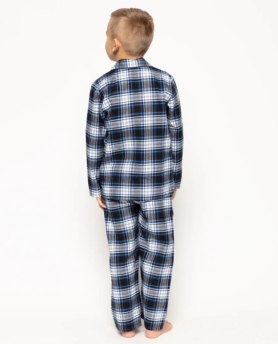 Apollo Blue Brushed Check Pyjama Set