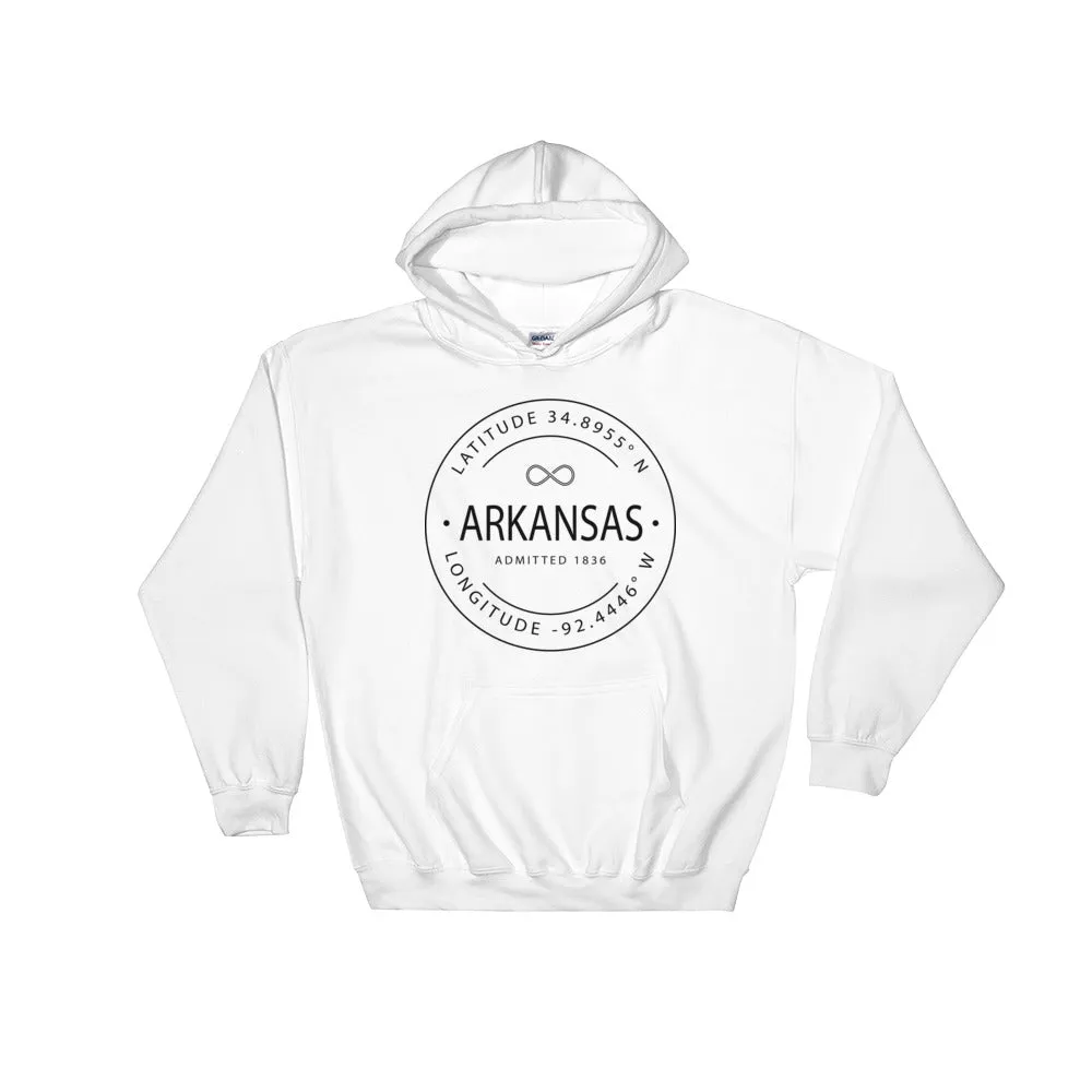 Arkansas - Hooded Sweatshirt - Latitude & Longitude