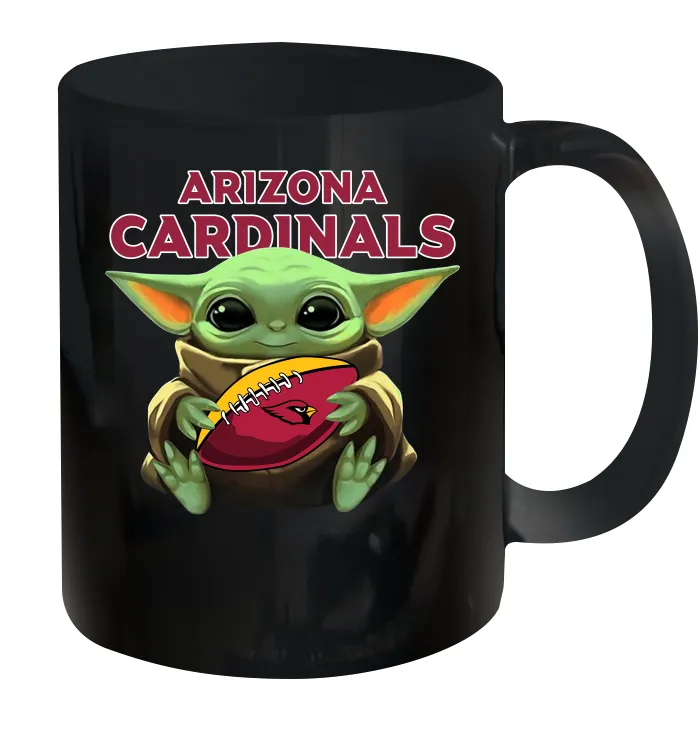 Baby Yoda Loves The Arizona Cardinals Star Wars Baby Yoda Hugs Cardinals NFL Ceramic Mug 11oz