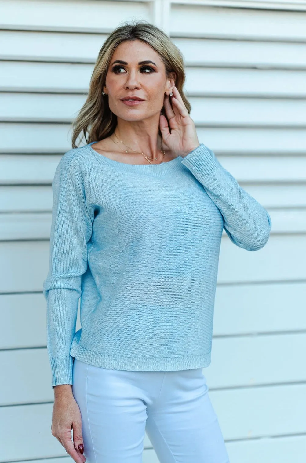 Backzip Sweater Sky