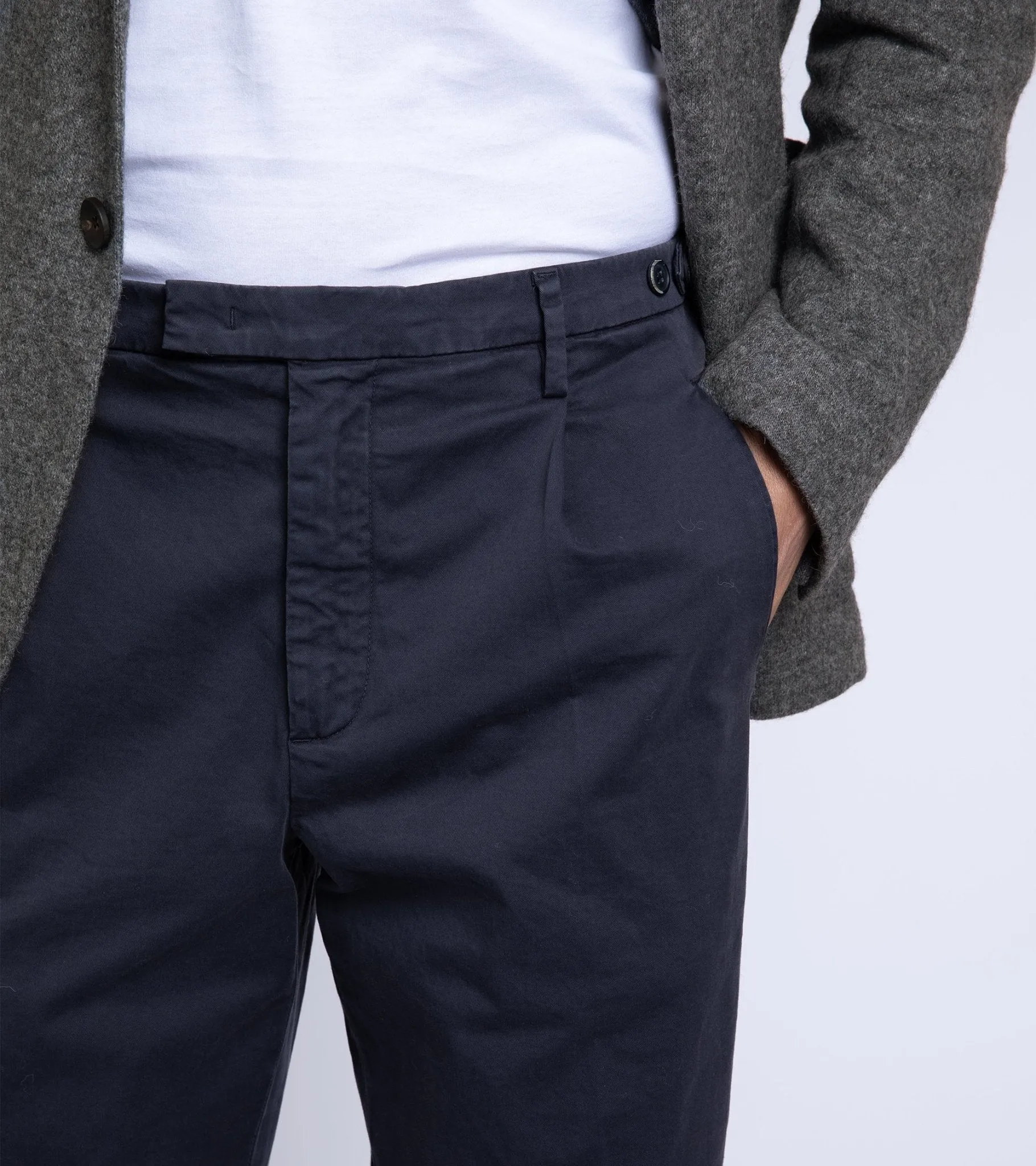 Barena Masco Stino Cotton Trousers: Navy