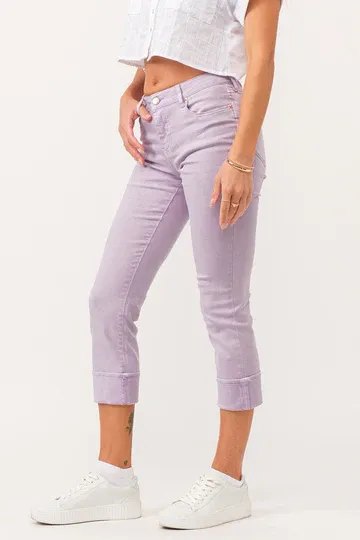 Blaire High Rise Cuff Clim Straight Jeans