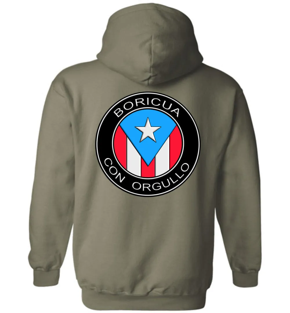 Boricua Con Orgullo (Back Images) Hoodie (Youth-5XL)