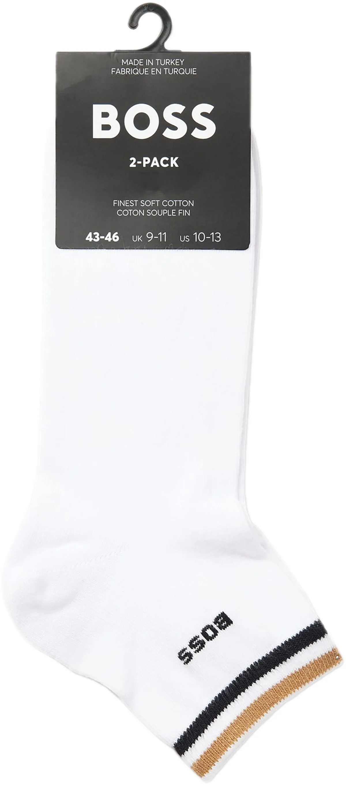 Boss 2 Pair Shoe Socks Stripe In White For Men