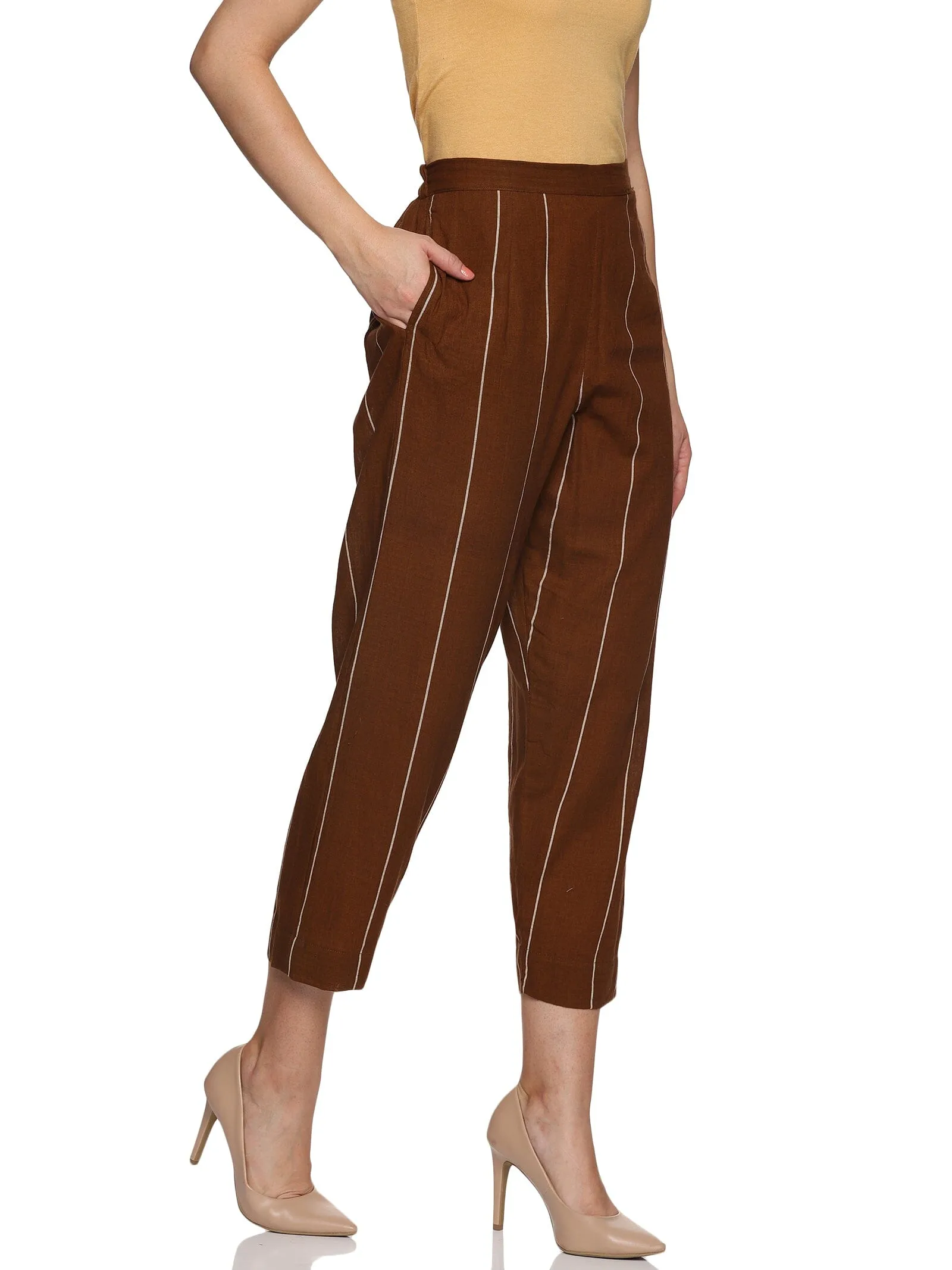 Brown handloom trouser