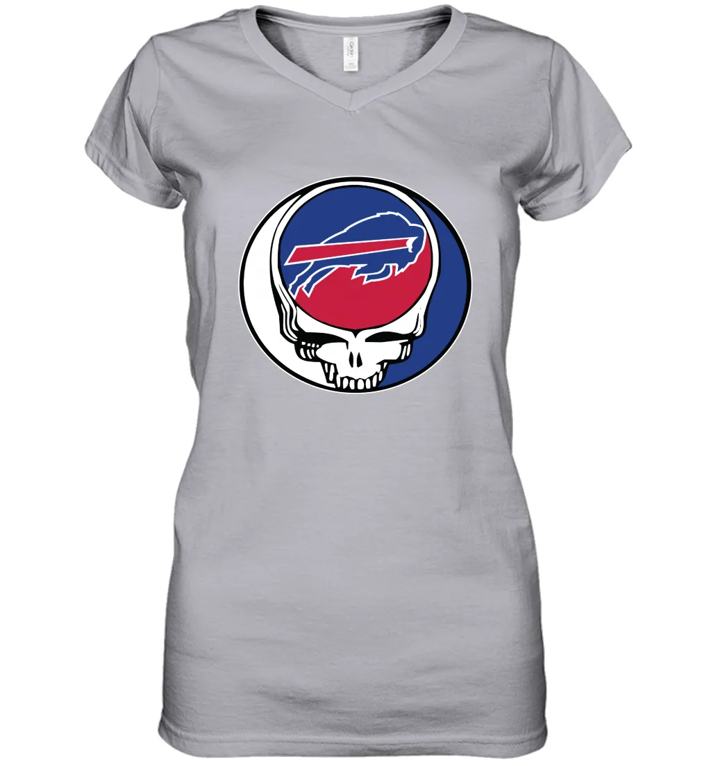 Buffalo Bills Grateful Dead Steal Your Face NFL Football Womens V-Neck T-Shirt