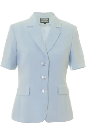 Busy Clothing Womens Light Blue Short Sleeve Jacket