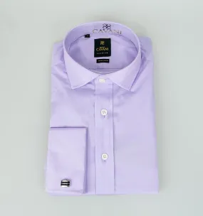 Cavani Men's Classic Collar Double Cuff Lilac Slim Fit Shirt