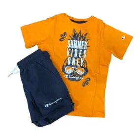 Champion Boys' set Short sleeve T-shirt and shorts 306050 OS017 SPO orange blue