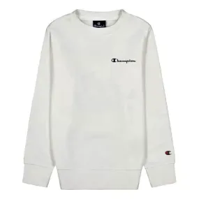 Champion Legacy American Classics Boys Ultra-Light Powerblend Logo Crewneck Sweatshirt - White (Small) - Comfortable & Stylish Kids Clothing