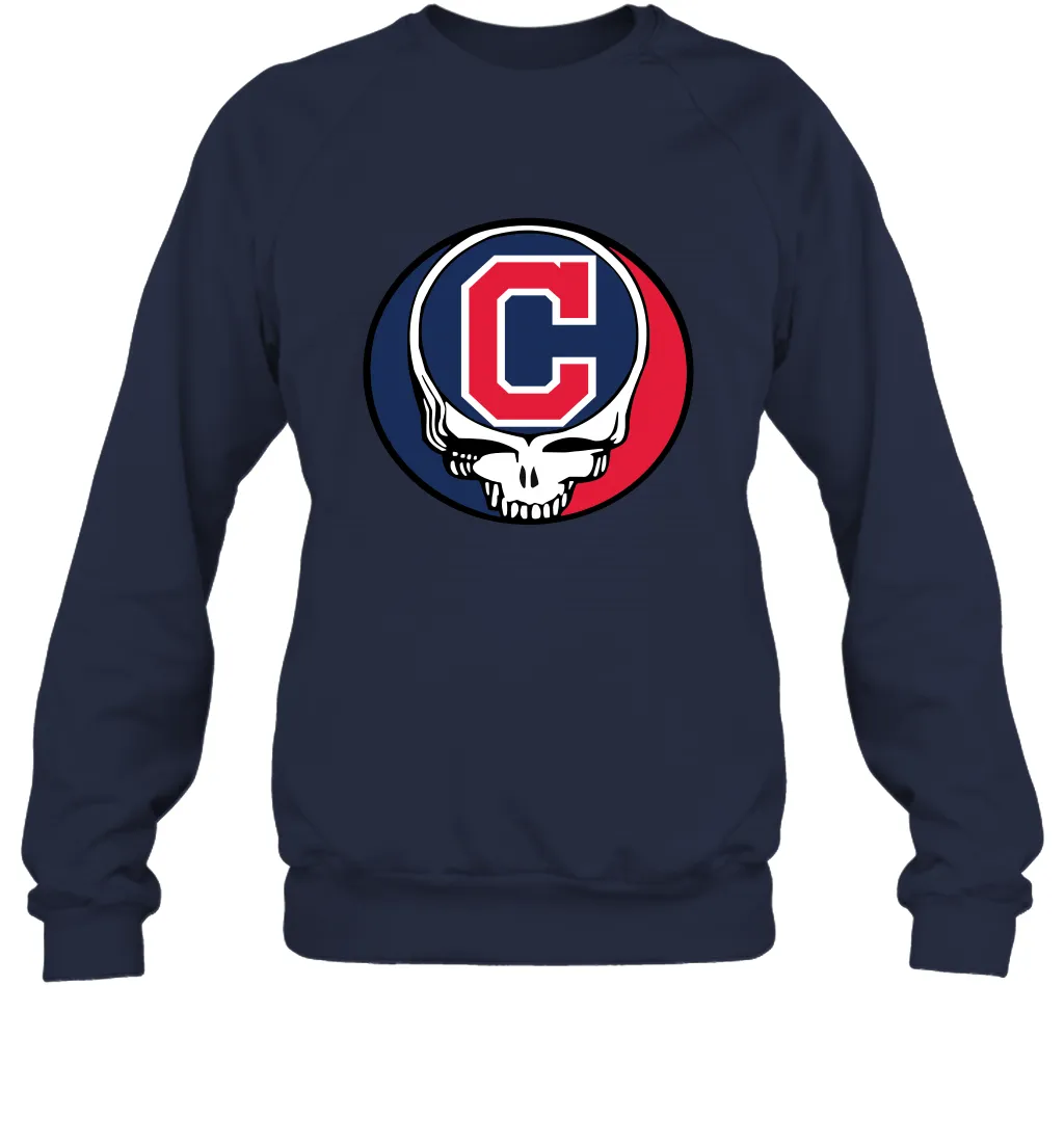 Cleveland Indians Grateful Dead Steal Your Face Baseball Adult Sweatshirt