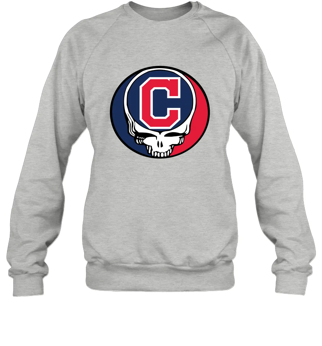 Cleveland Indians Grateful Dead Steal Your Face Baseball Adult Sweatshirt