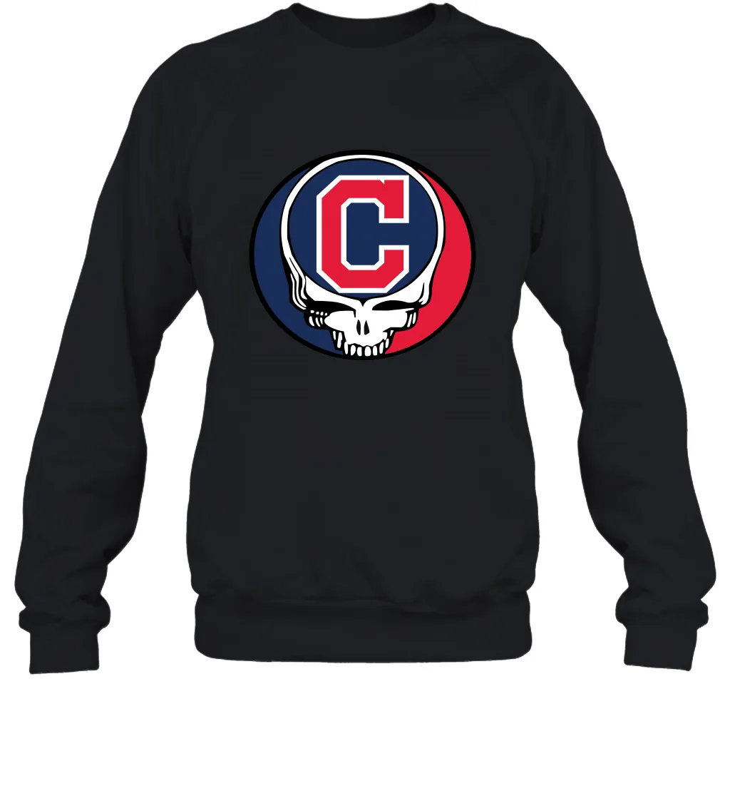 Cleveland Indians Grateful Dead Steal Your Face Baseball Adult Sweatshirt