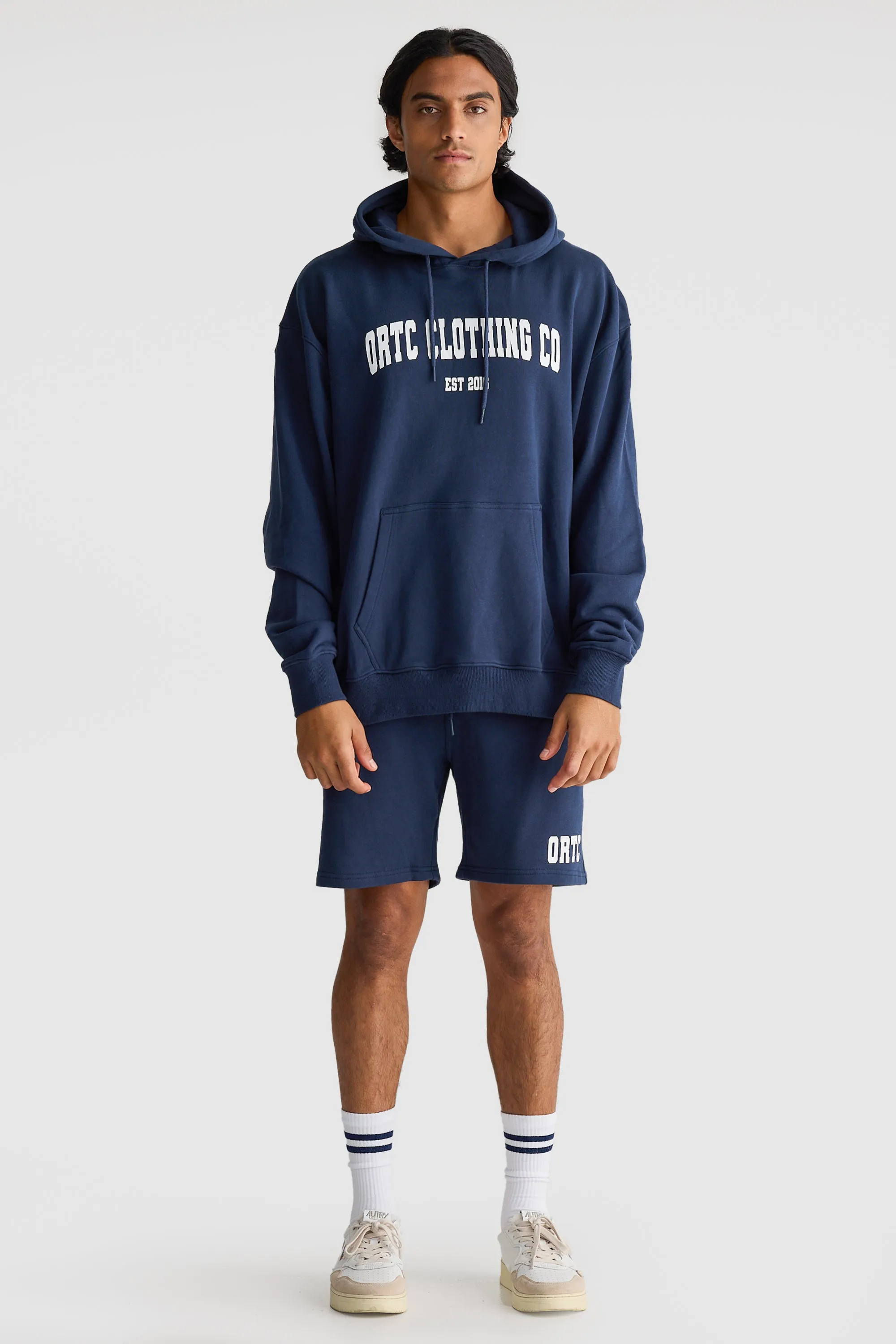 College Logo Hoodie Navy