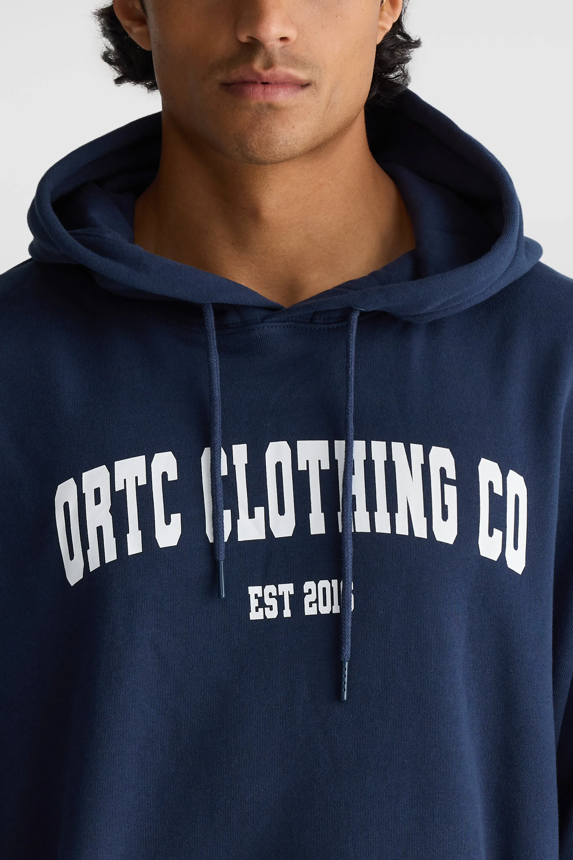 College Logo Hoodie Navy