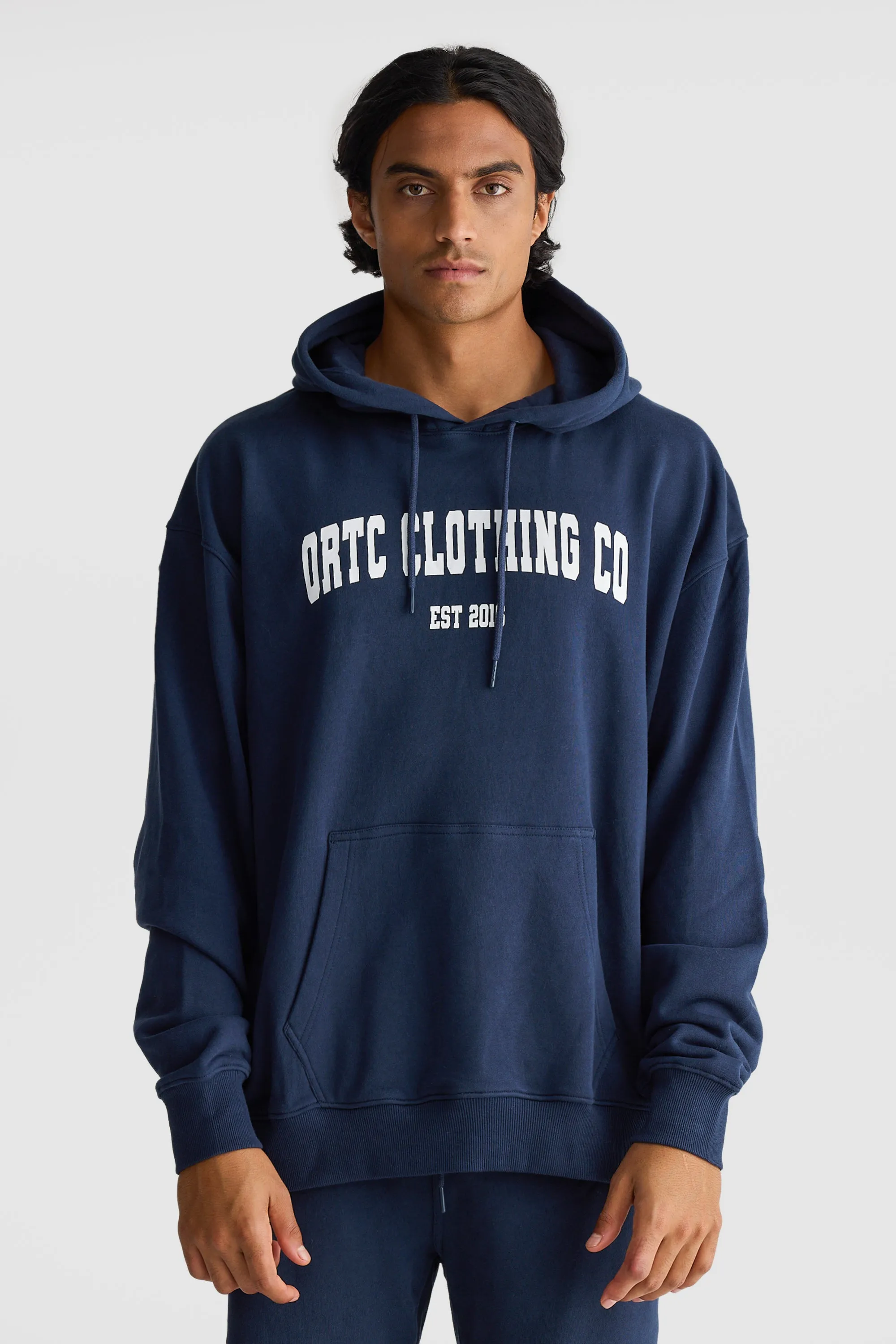 College Logo Hoodie Navy