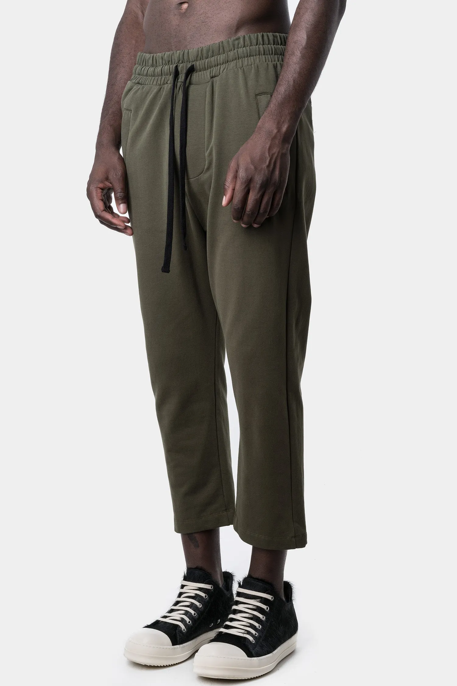 Cropped cotton trousers, Green