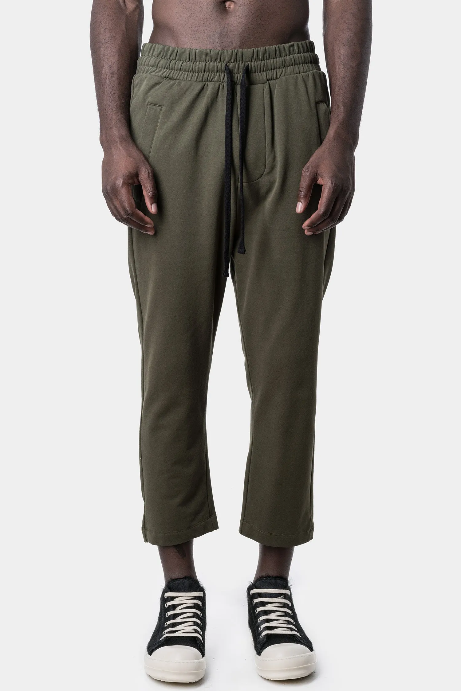 Cropped cotton trousers, Green