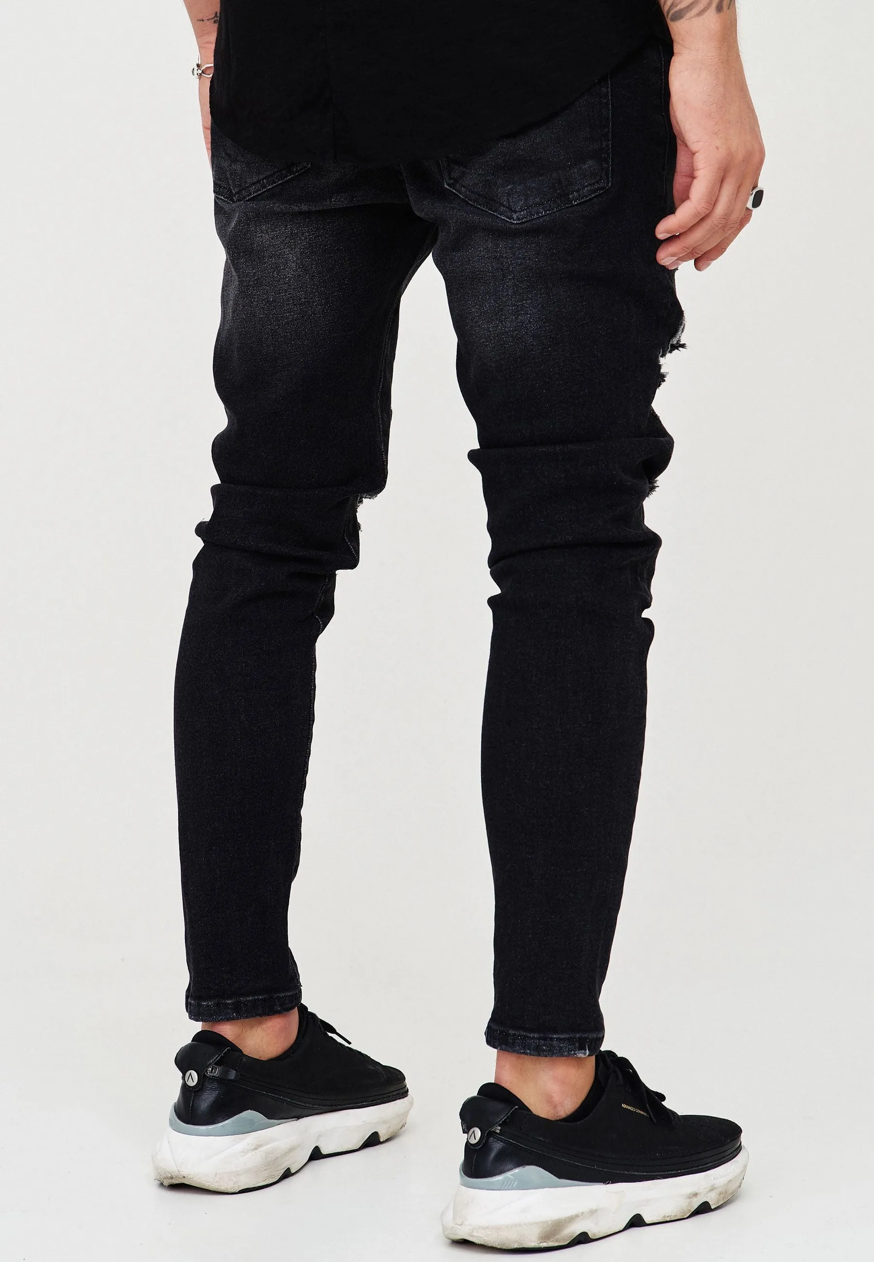 Destroyed Jeans Schwarz 3667