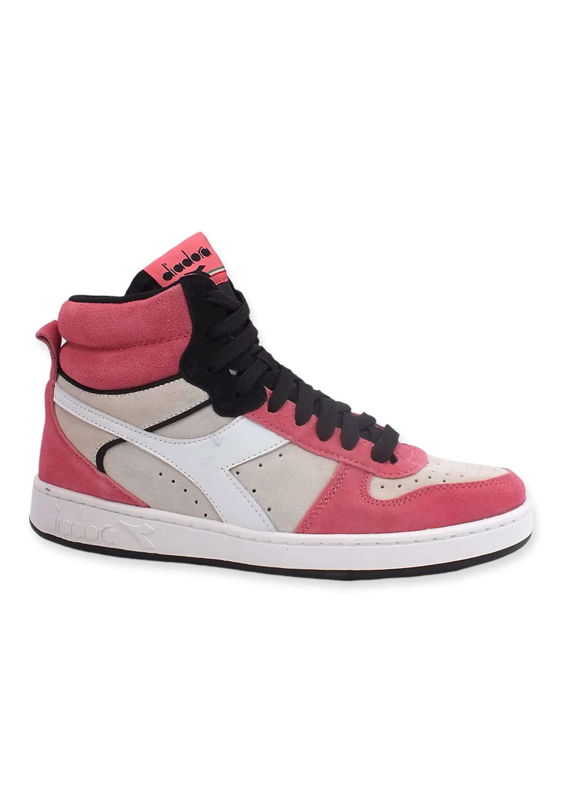 DIADORA Magic Basket Mid Sneaker Donna White Tea Rose Black 501.179011C9996