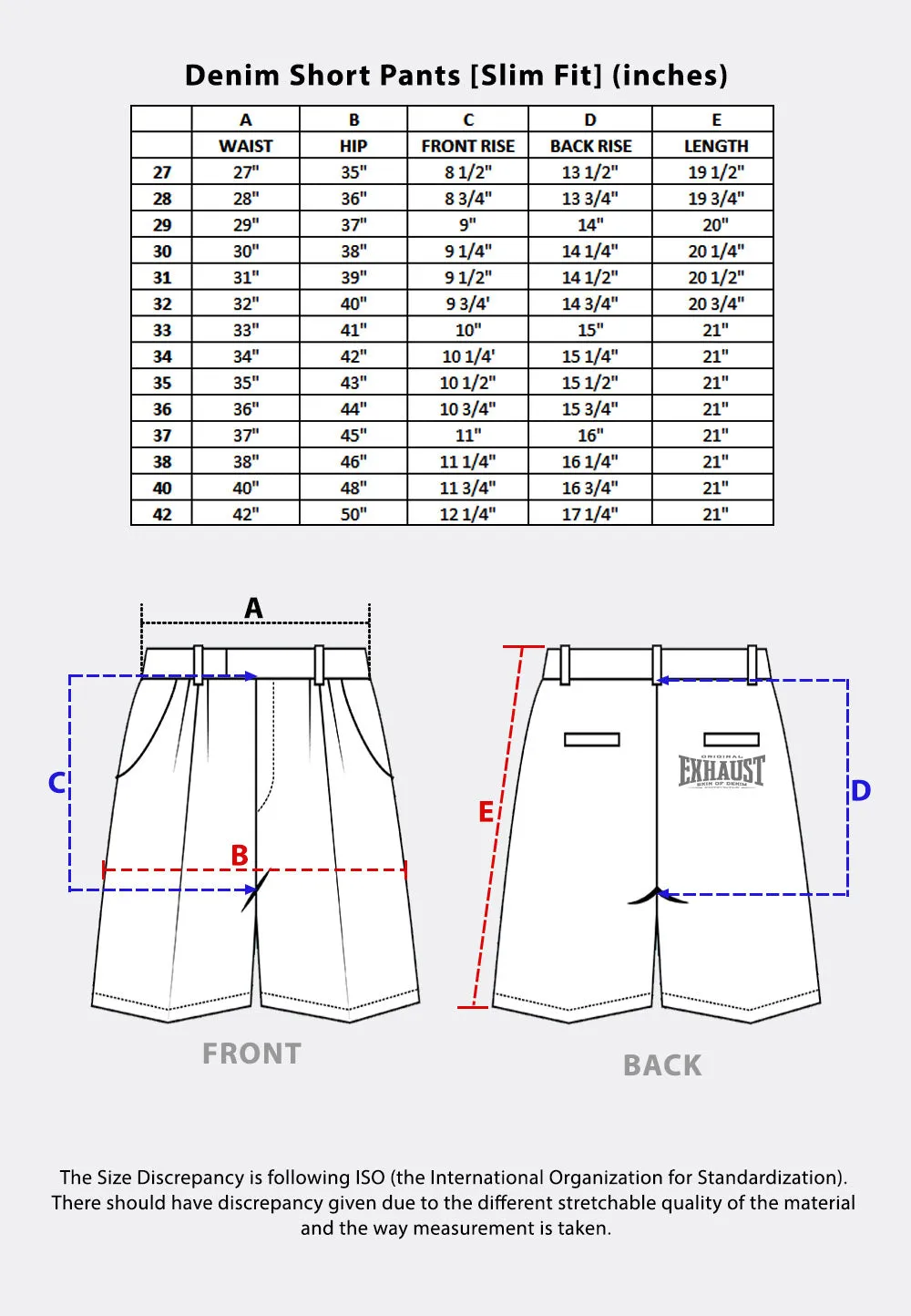 EXHAUST Ripped Jeans Short Pants [Slim Fit] 1419