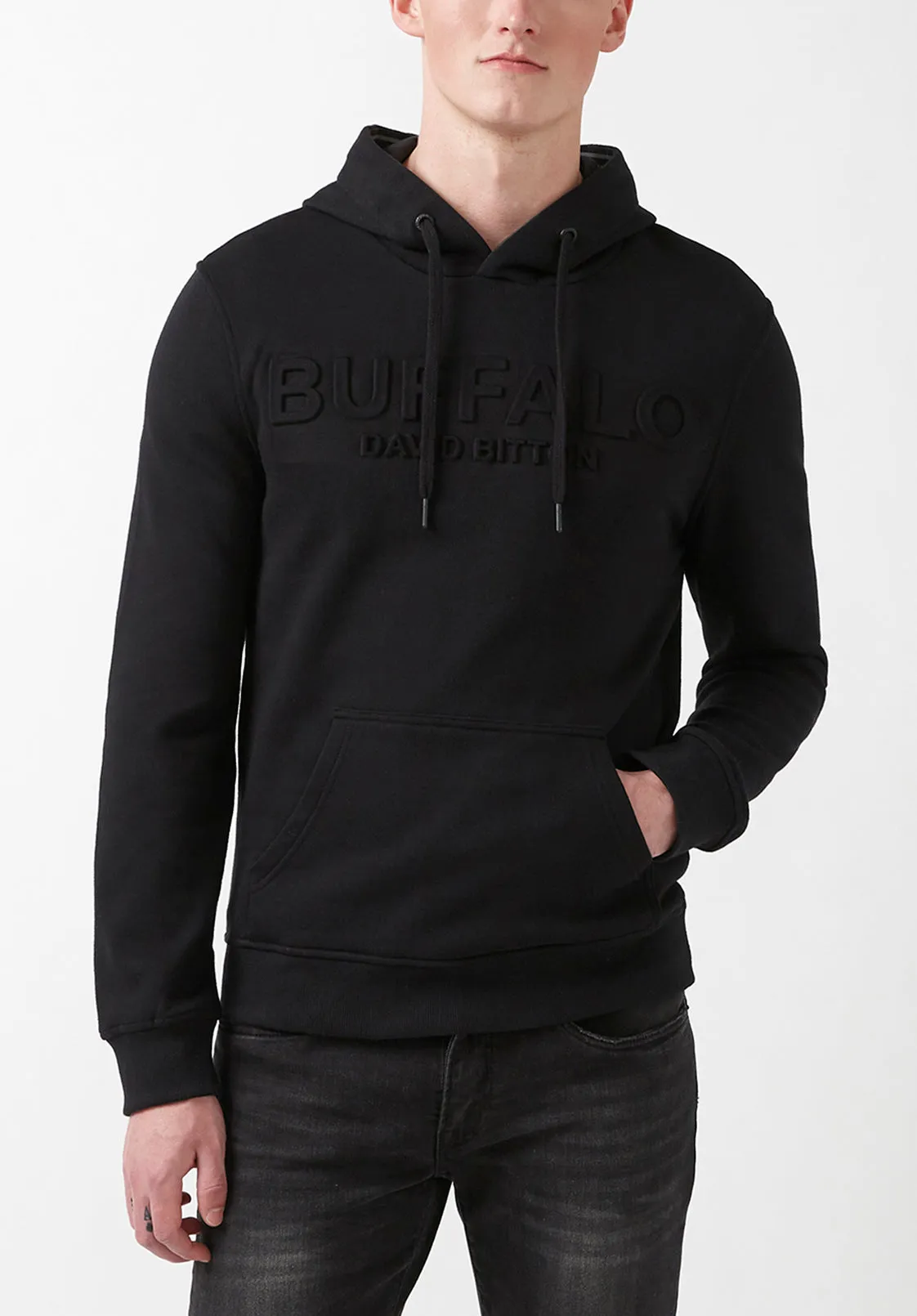 Fadol Men's Fleece Hoodie in Black  - BPM13610V