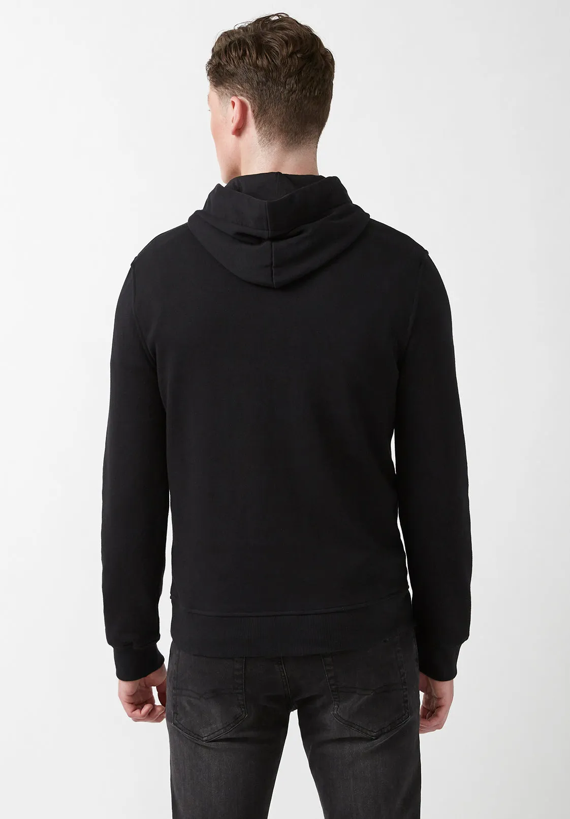 Fadol Men's Fleece Hoodie in Black  - BPM13610V