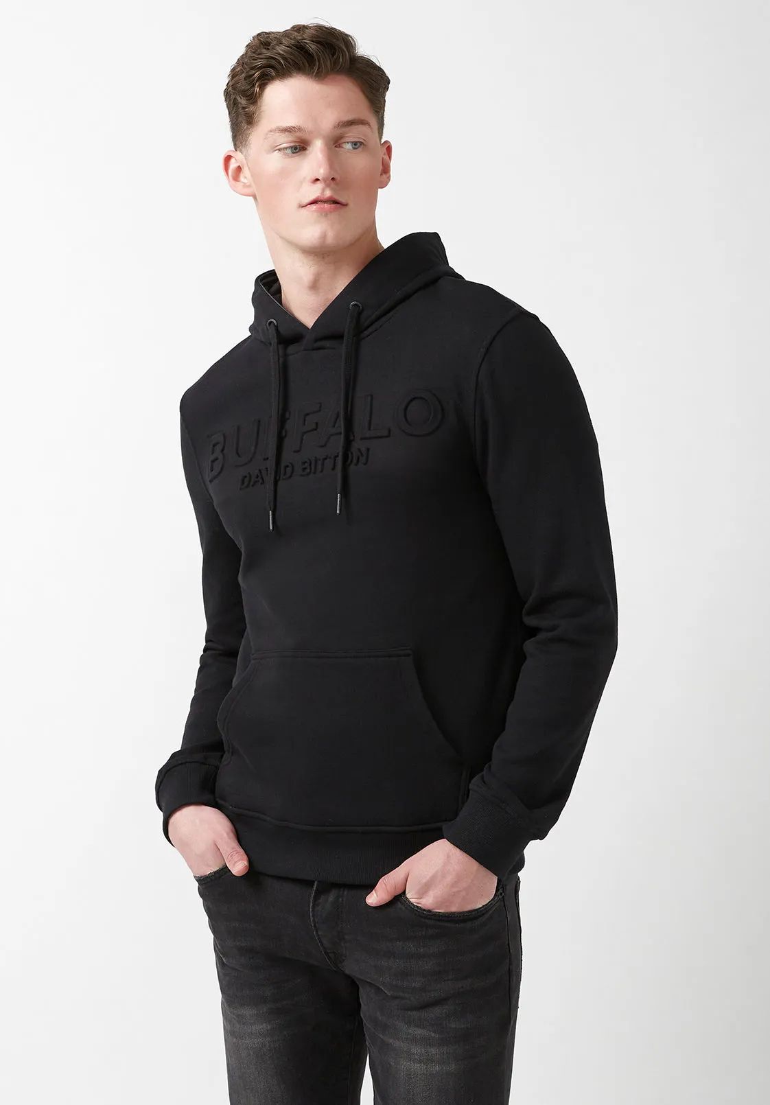 Fadol Men's Fleece Hoodie in Black  - BPM13610V