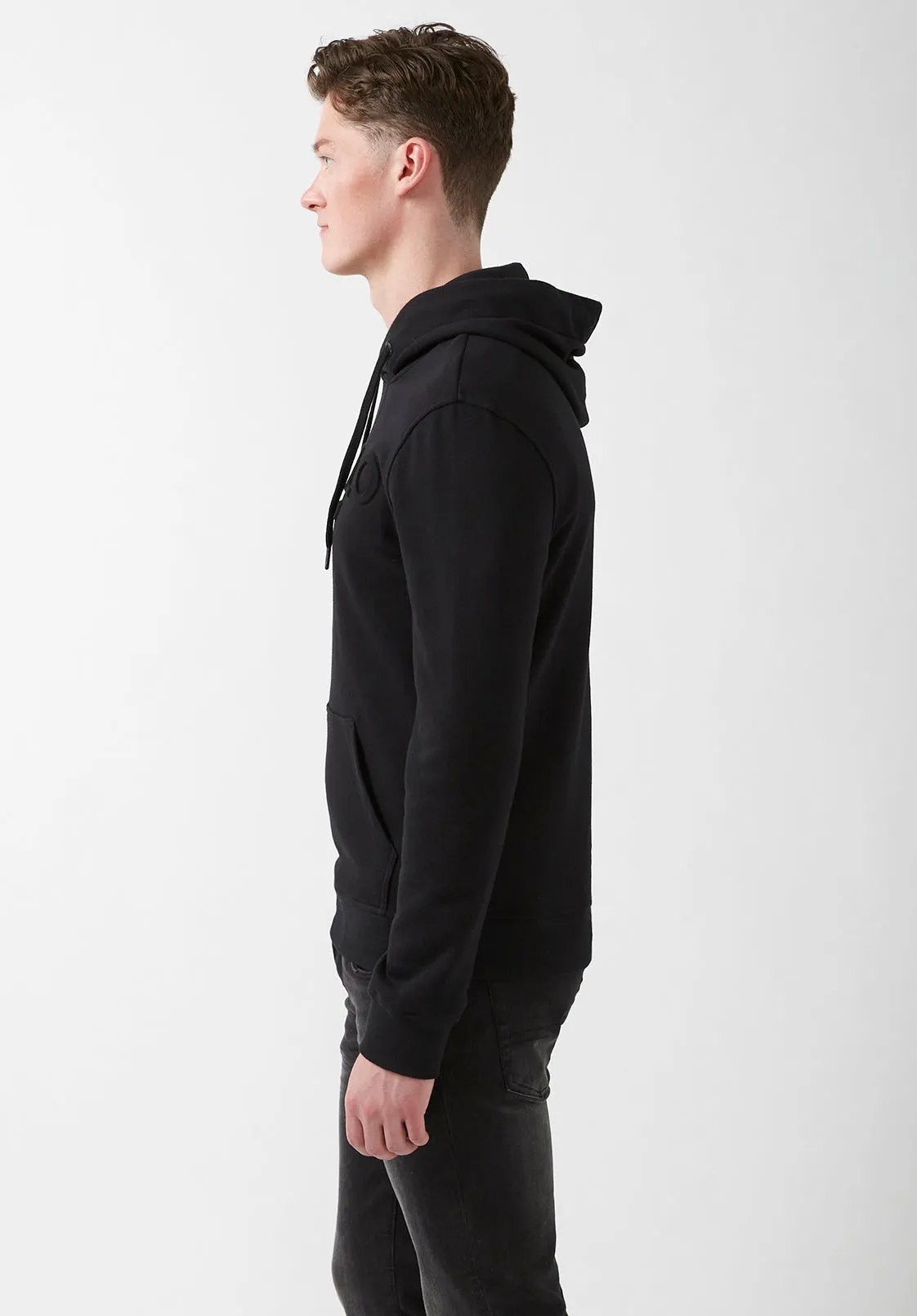 Fadol Men's Fleece Hoodie in Black  - BPM13610V