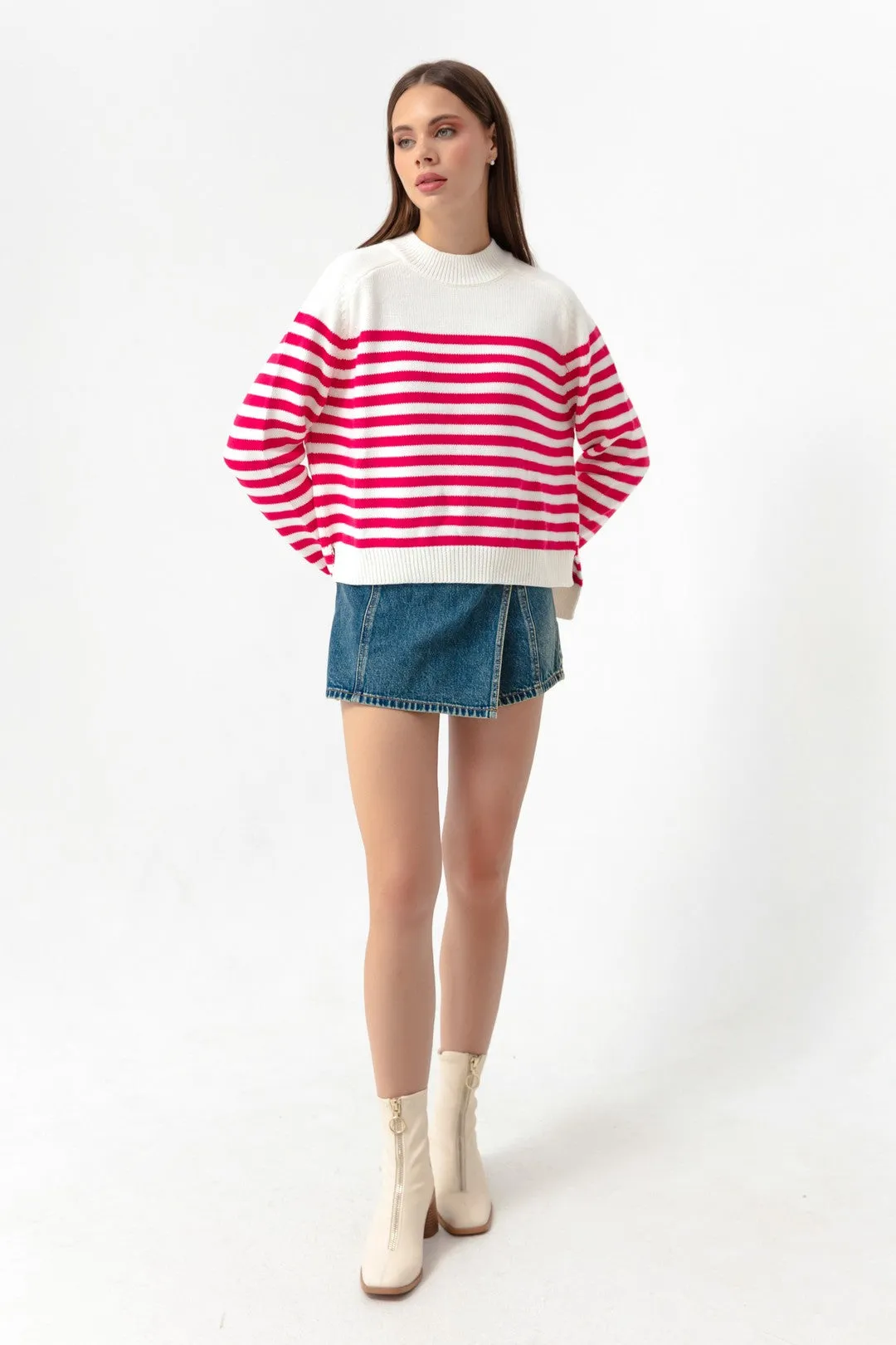 Female Fisherman Neckline Triko Sweater