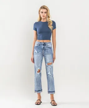 Glamorous - High Rise Cuffed Boyfriend Jeans