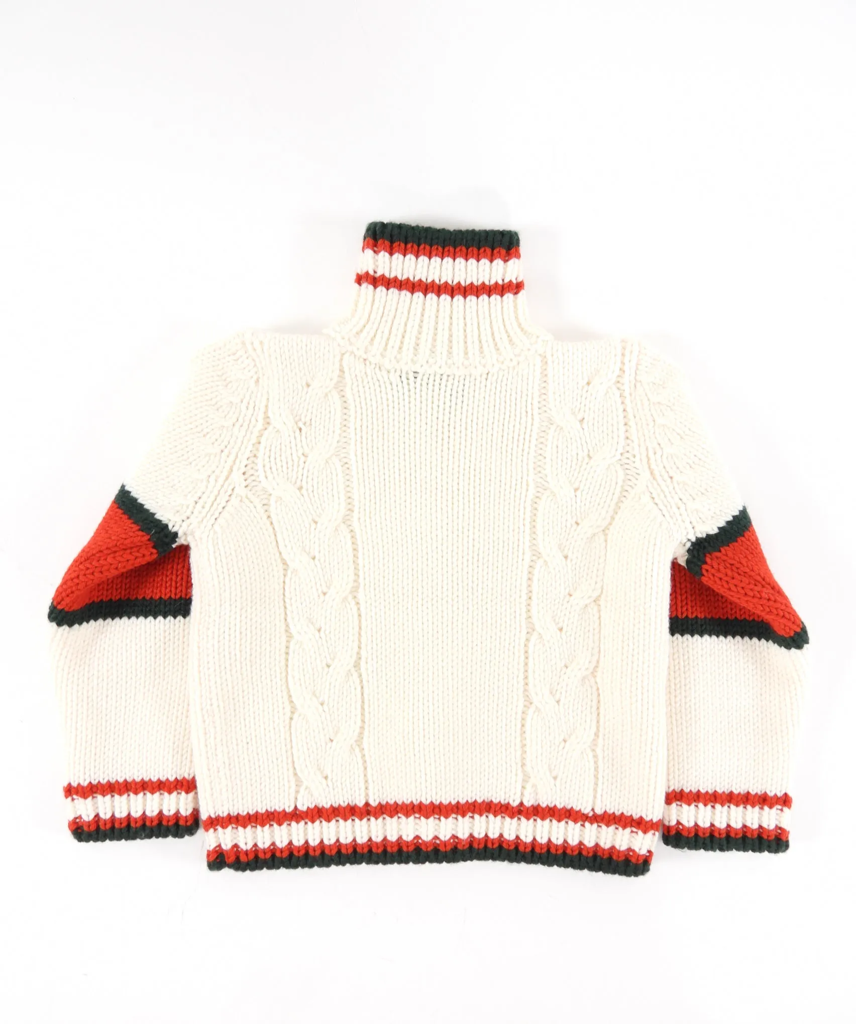 Gucci Baby Ivory Red Green Wool Sweater - 9/12 M