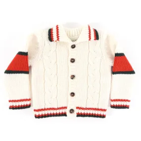 Gucci Baby Ivory Red Green Wool Sweater - 9/12 M