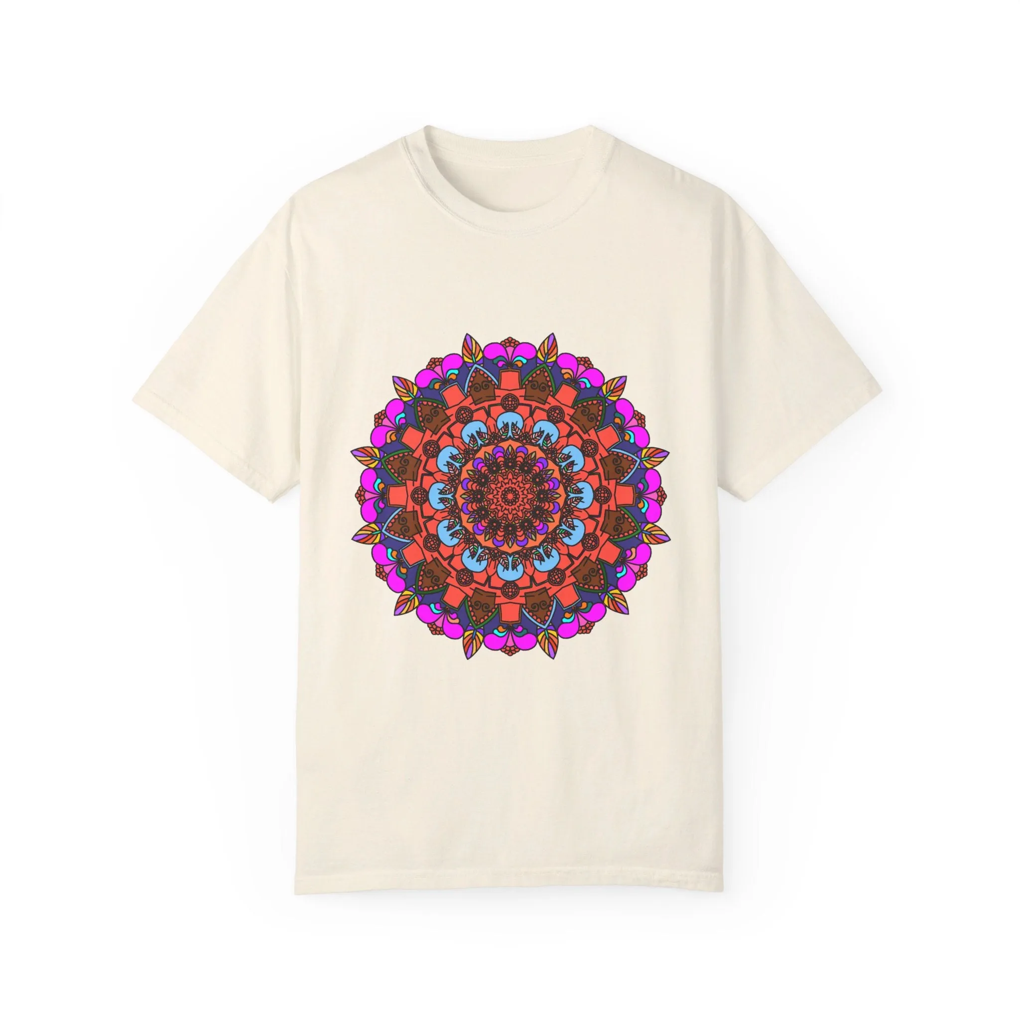 Handmade Mandala Design T-Shirt - 100% Ring-Spun Cotton