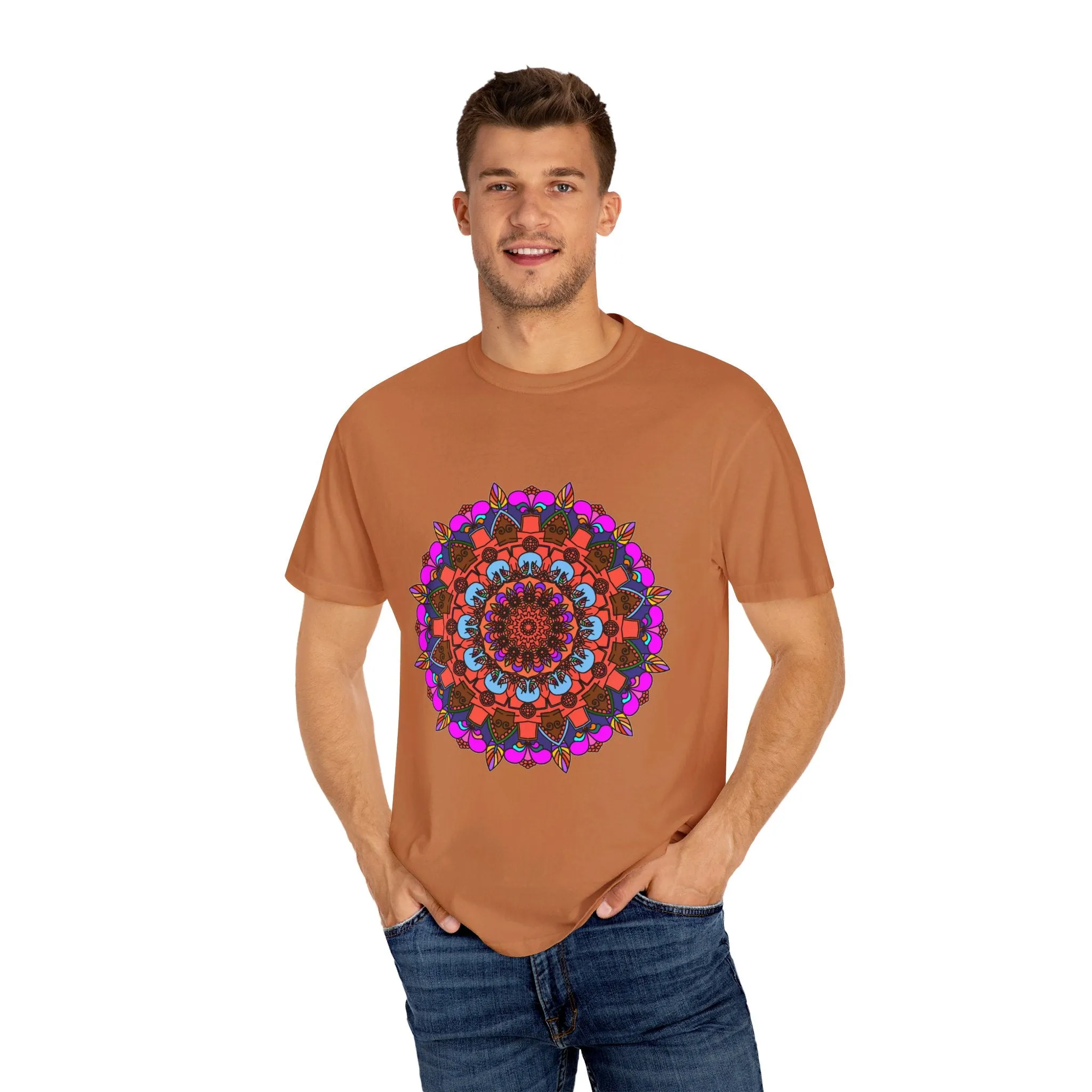 Handmade Mandala Design T-Shirt - 100% Ring-Spun Cotton